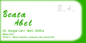beata abel business card